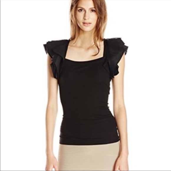 BCBGMAXAZRIA "MIRABELLE" BLACK LAYERED TULLE  SLEEVE SIZE XS “GENTLY WORN” - Picture 7 of 7